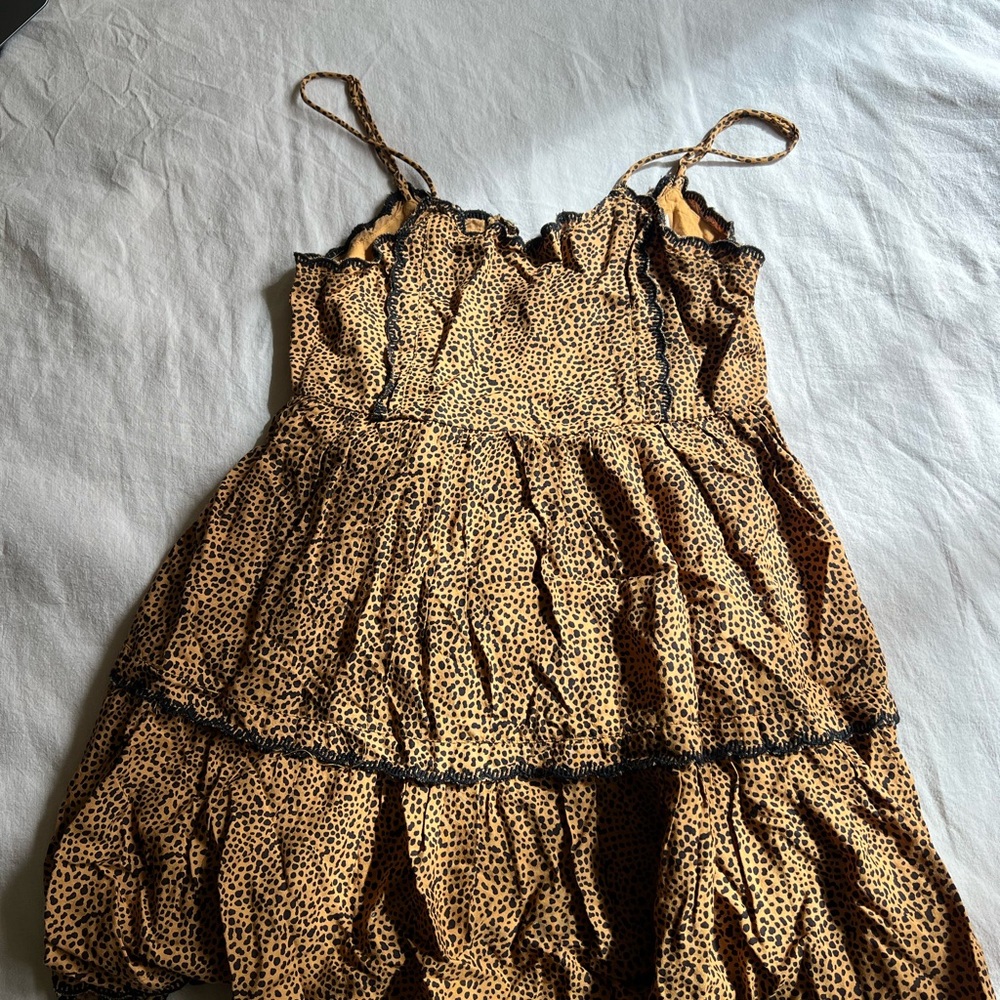 Leopard Print Babydoll Dress